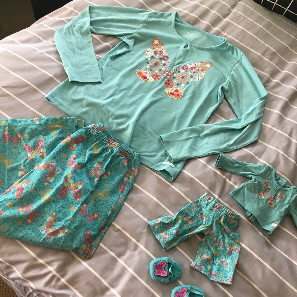 American Girl Garden Butterfly Pjs for girl & doll